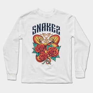 Two Snakes Flowers Long Sleeve T-Shirt